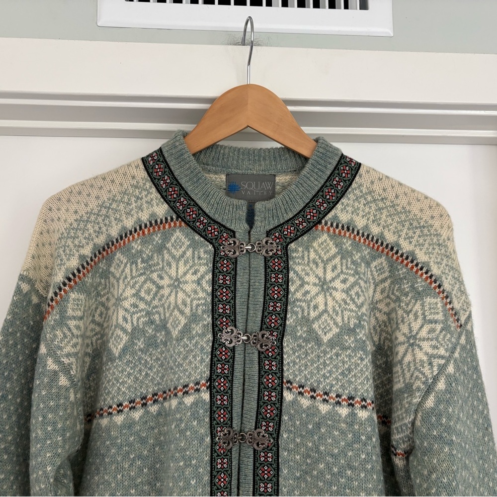 VTG Squaw Valley Fair Isle Wool Carigan M - Picture 2 of 6